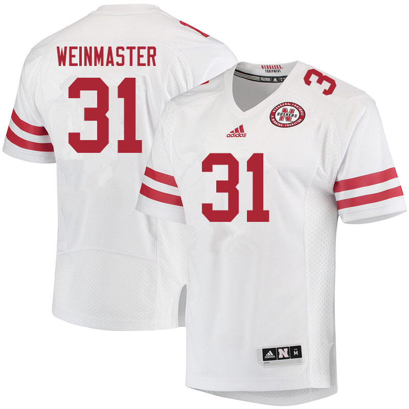 Men #31 Zach Weinmaster Nebraska Cornhuskers College Football Jerseys Sale-White - Click Image to Close